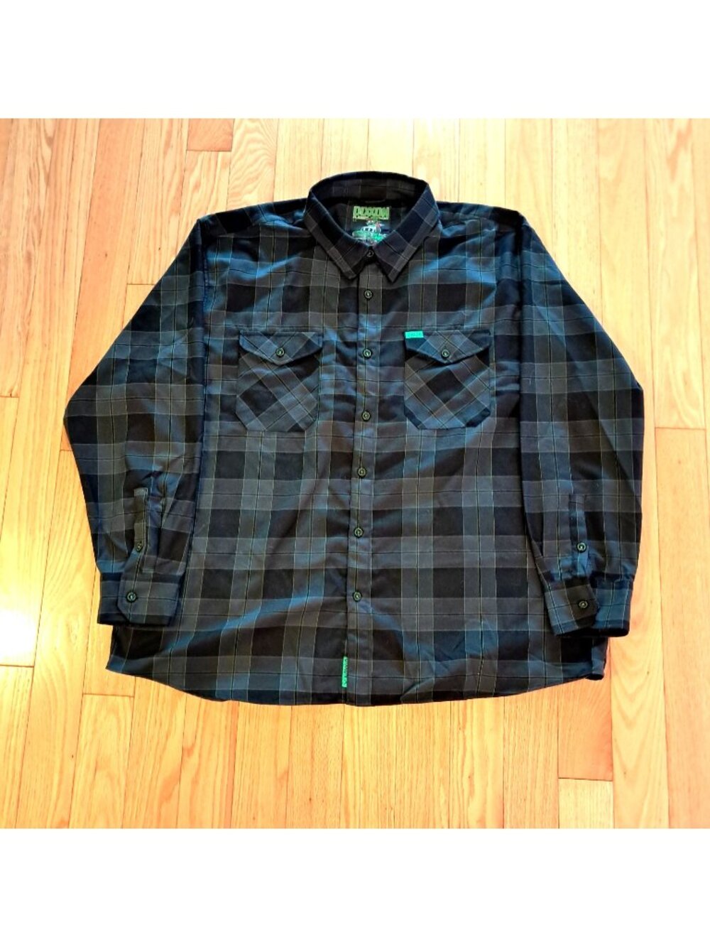 DIXXON Flannel Company Adrenaline Flannel Shirt - 4XL - Green and Black